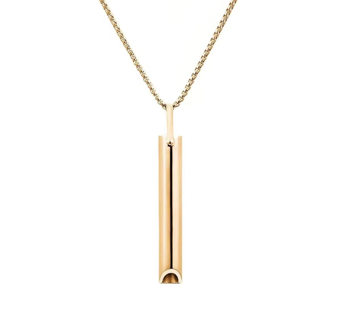 Galenée Prāṇa Breathing Pendant in gold on box chain