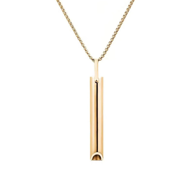 Galenée Prāṇa Breathing Pendant in gold on box chain